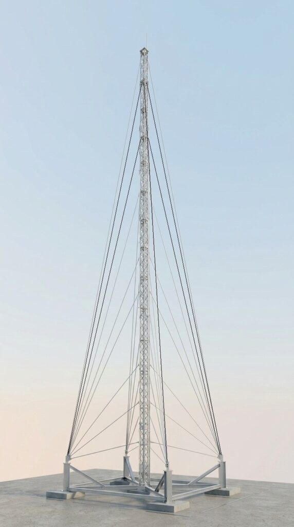combat tower teleskopik guyed mast ramping menjulang tinggi BRAVOTOWER