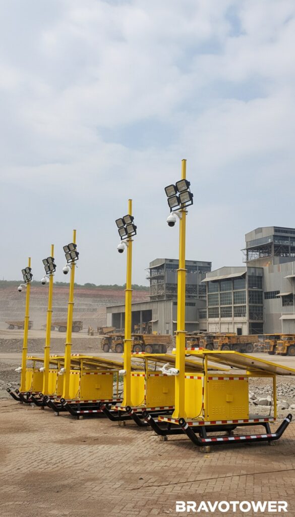 tower lampu portable high mast hasil fabrikasi BRAVOTOWER siap kirim