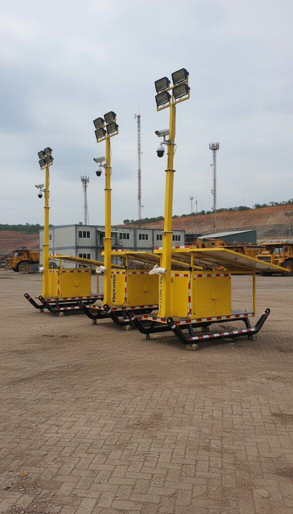 stok tower lampu portable high mast siap kirim dari pabrik BRAVOTOWER